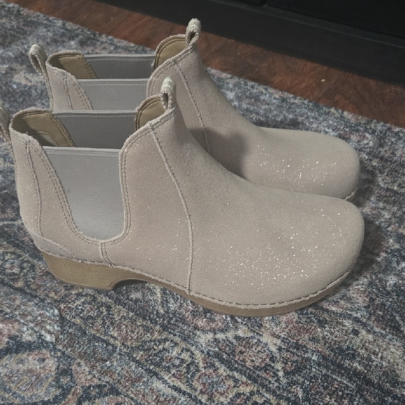 Dansko Sparkling Beige Ankle Booties - Picture 2 of 4